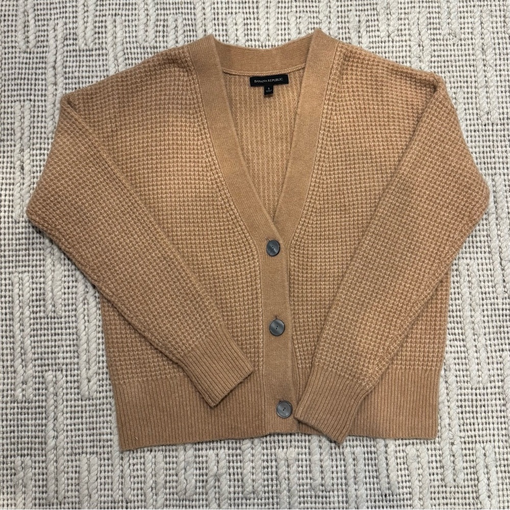 Banana Republic Aire Waffle-Knit Cardigan Sweater - sz S - NWOT